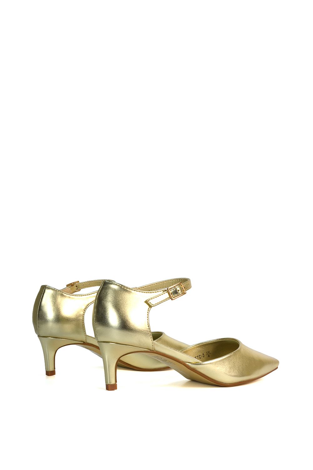 XY London 'Kacey' Kitten Low Heel Ankle Strap Pointed Toe Shoes image 5