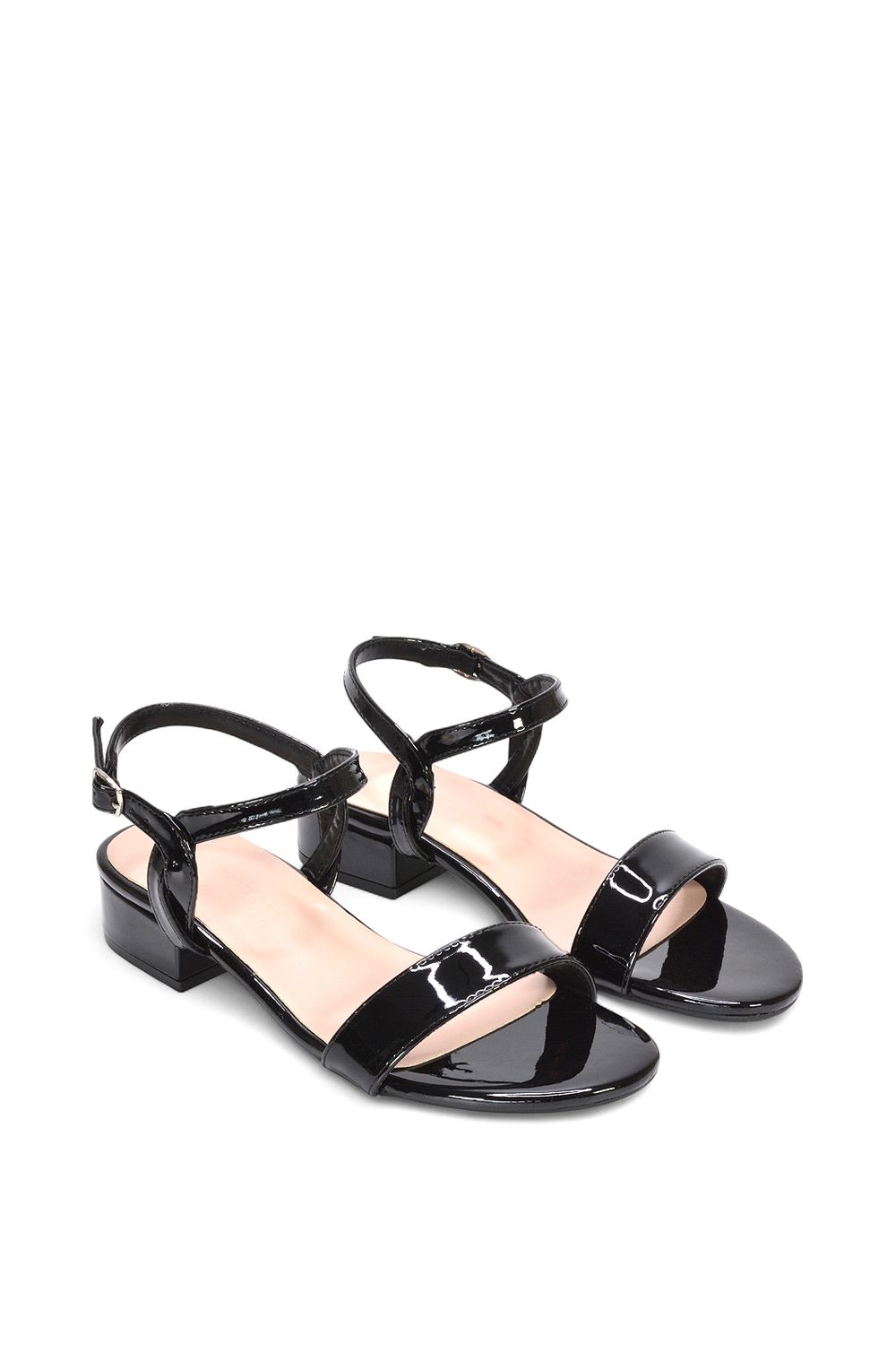 XY London 'Moana Low Bock Heel Round Toe Sandals With Buckle Fastening image 5