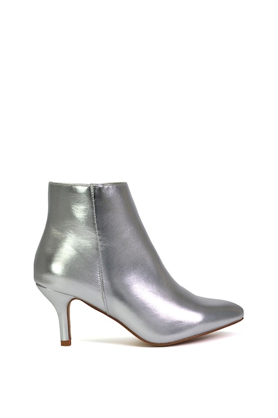 XY London 'Anastsia' Low Mid Kitten High Heel Stiletto Zip-Up Ankle Boots