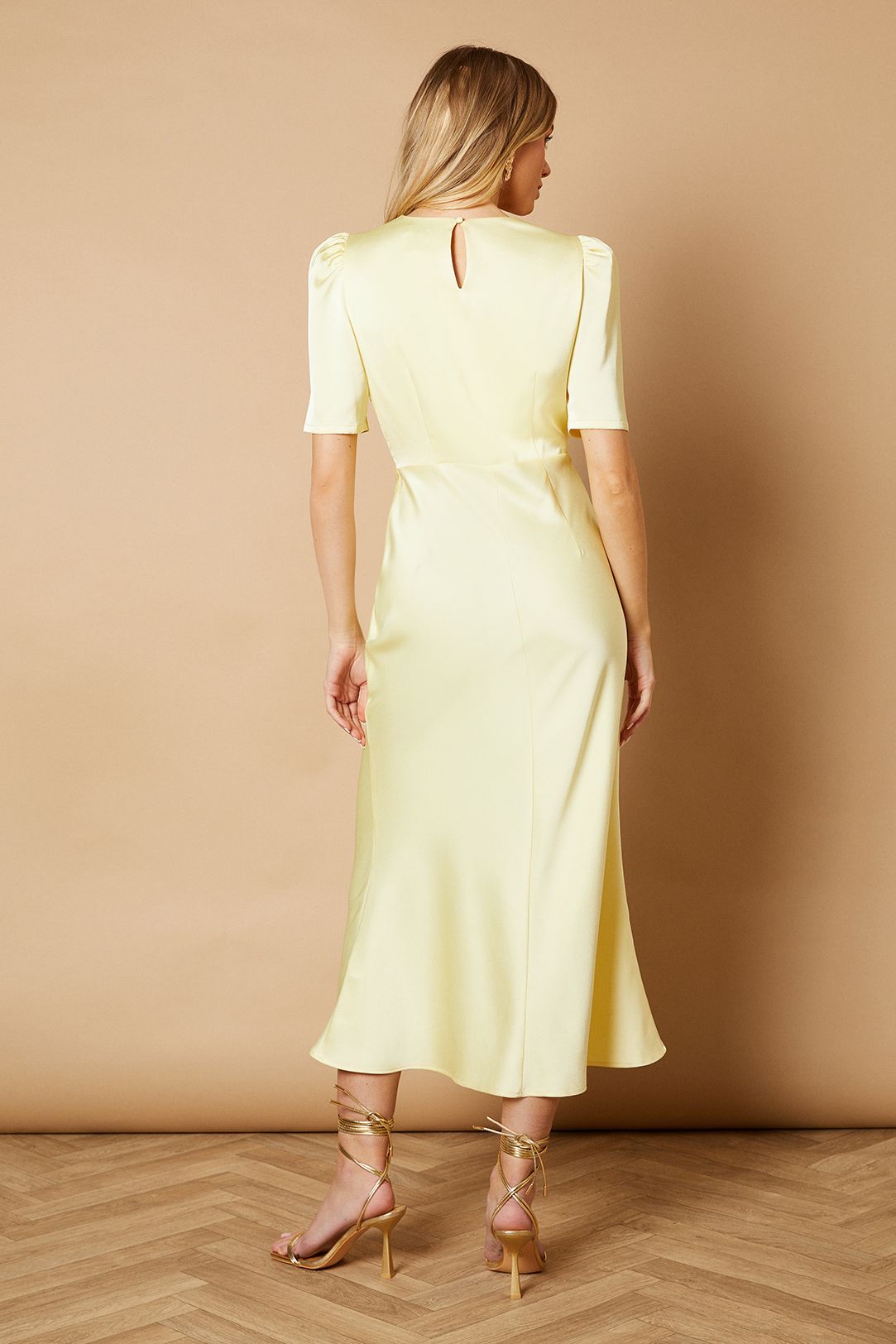 Oasis Satin Midaxi Dress Butter image 3