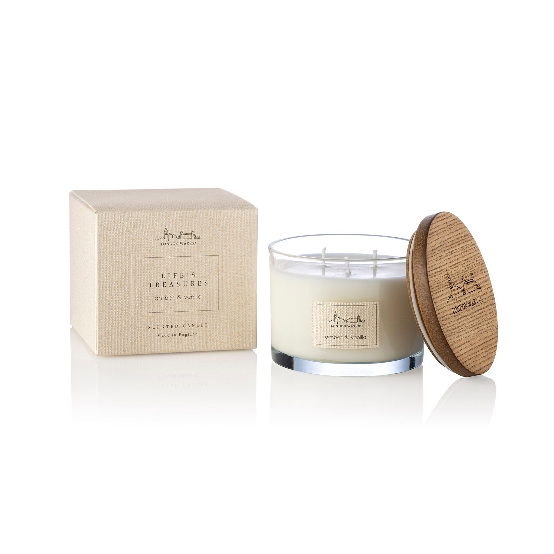 The London Wax Company Amber & Vanilla Lidded Candle 369g image 1