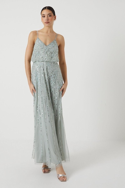 Coast Embellished Foliage Bridesmaid Dress Sage