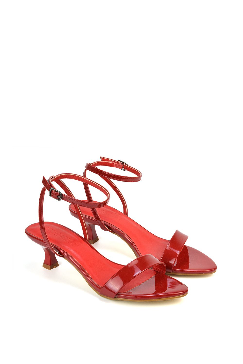 XY London 'Antonia' Kitten Low Heel Strappy Sandal Two Part Heeled Shoes image 5