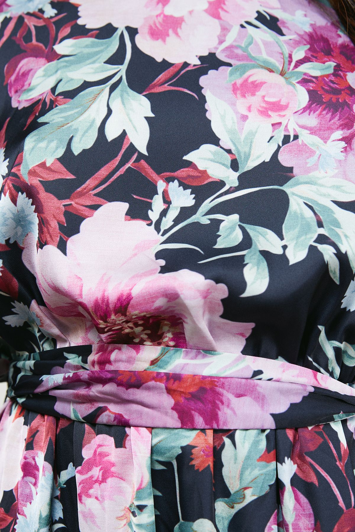 Oasis High Neck Printed Long Sleeve Mini Dress With Belt Multi image 5