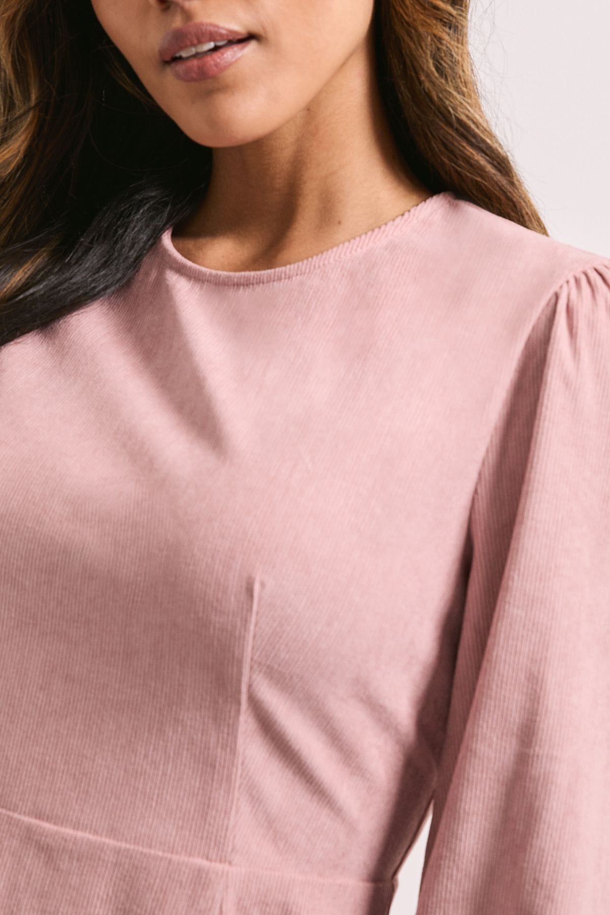 Dorothy Perkins Petite Seam Detail Cord Mini Dress Light Pink image 5