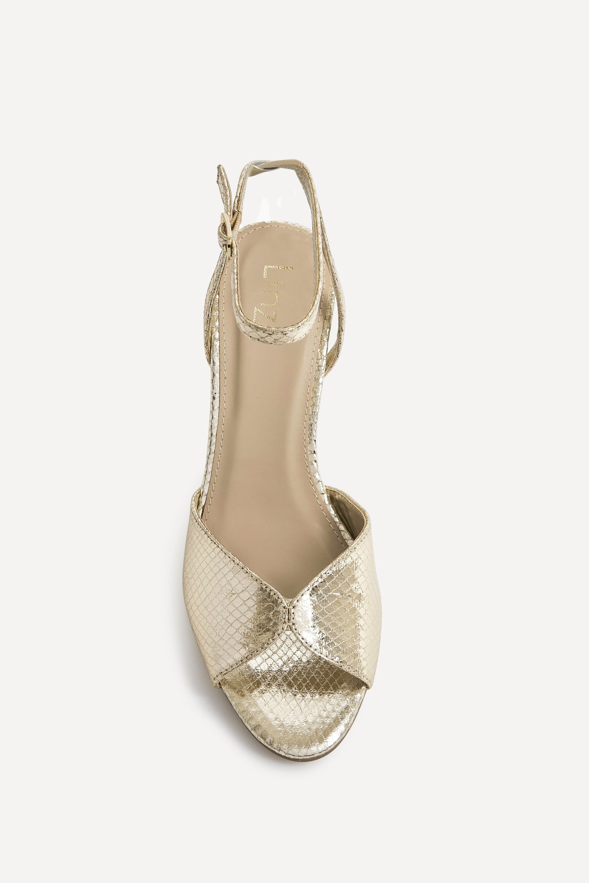 Linzi Parlour Gold Faux Leather Peep Toe Stiletto Heel image 4