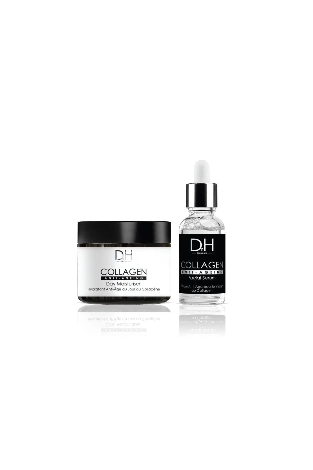 Dr H Anti-Ageing Collagen Facial Serum 30ml + Collagen Anti-Ageing Day Moisturiser 60ml image 1