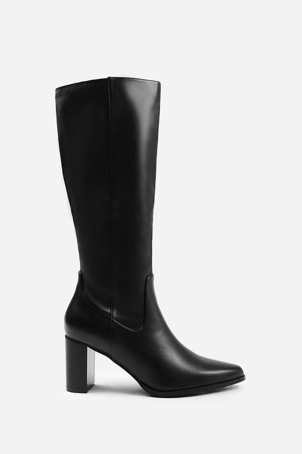 Where's That From 'Frankie' Faux Leather Knee High Boots with Block Heel image 3
