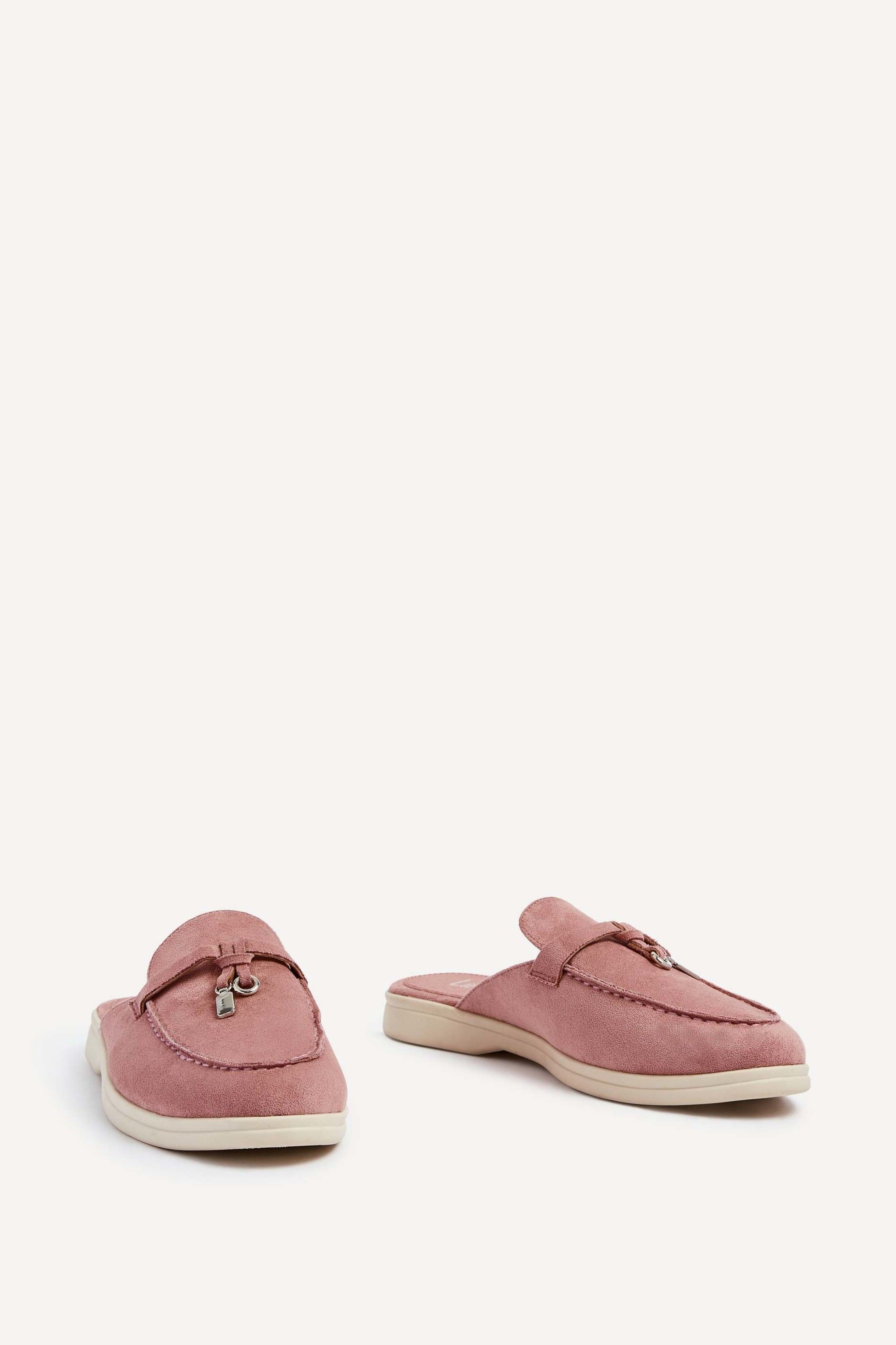Linzi Alix Pink Faux Suede Slip On Mules image 3