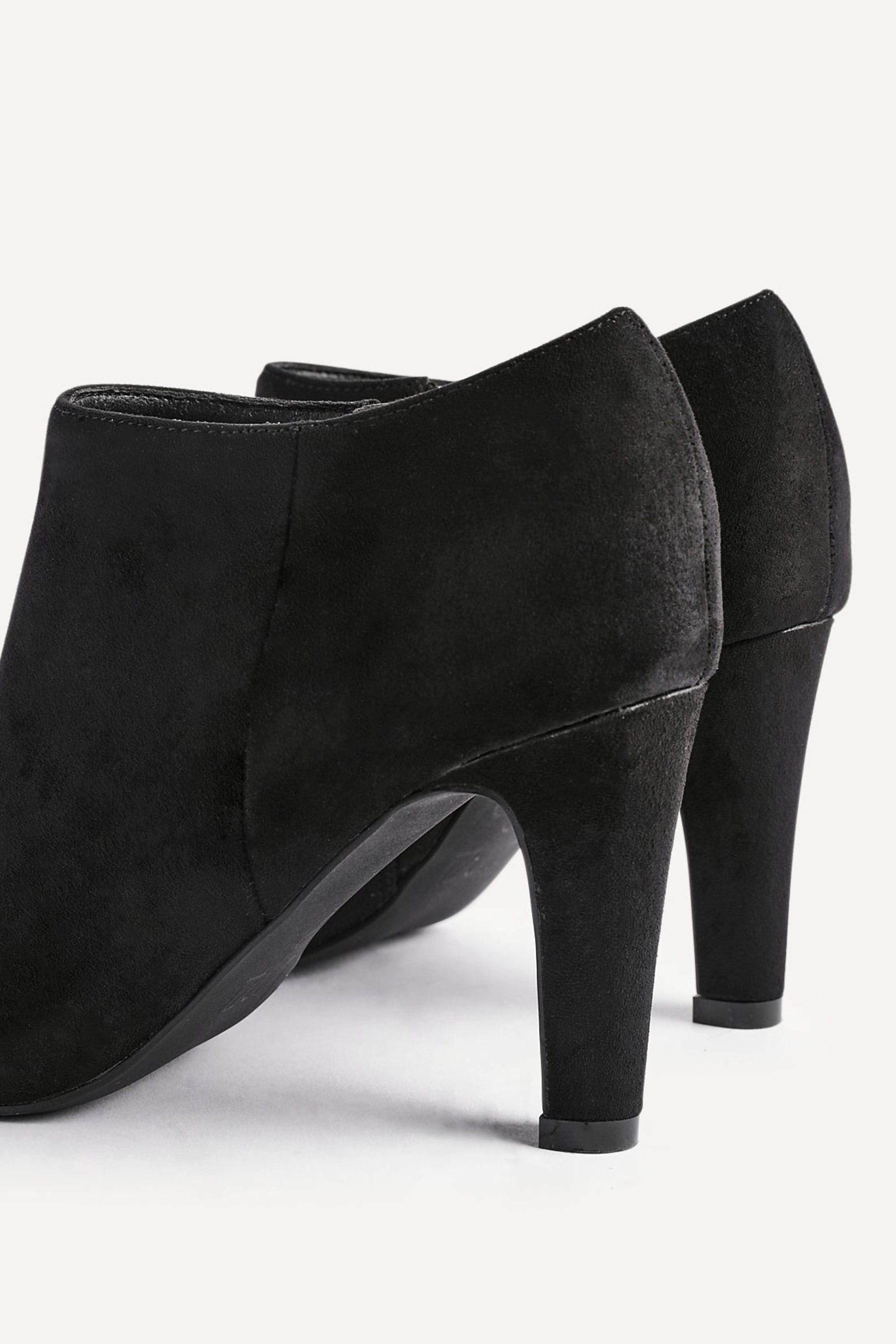 Linzi Wise Black Faux Suede Low Cut Heeled Boot image 4