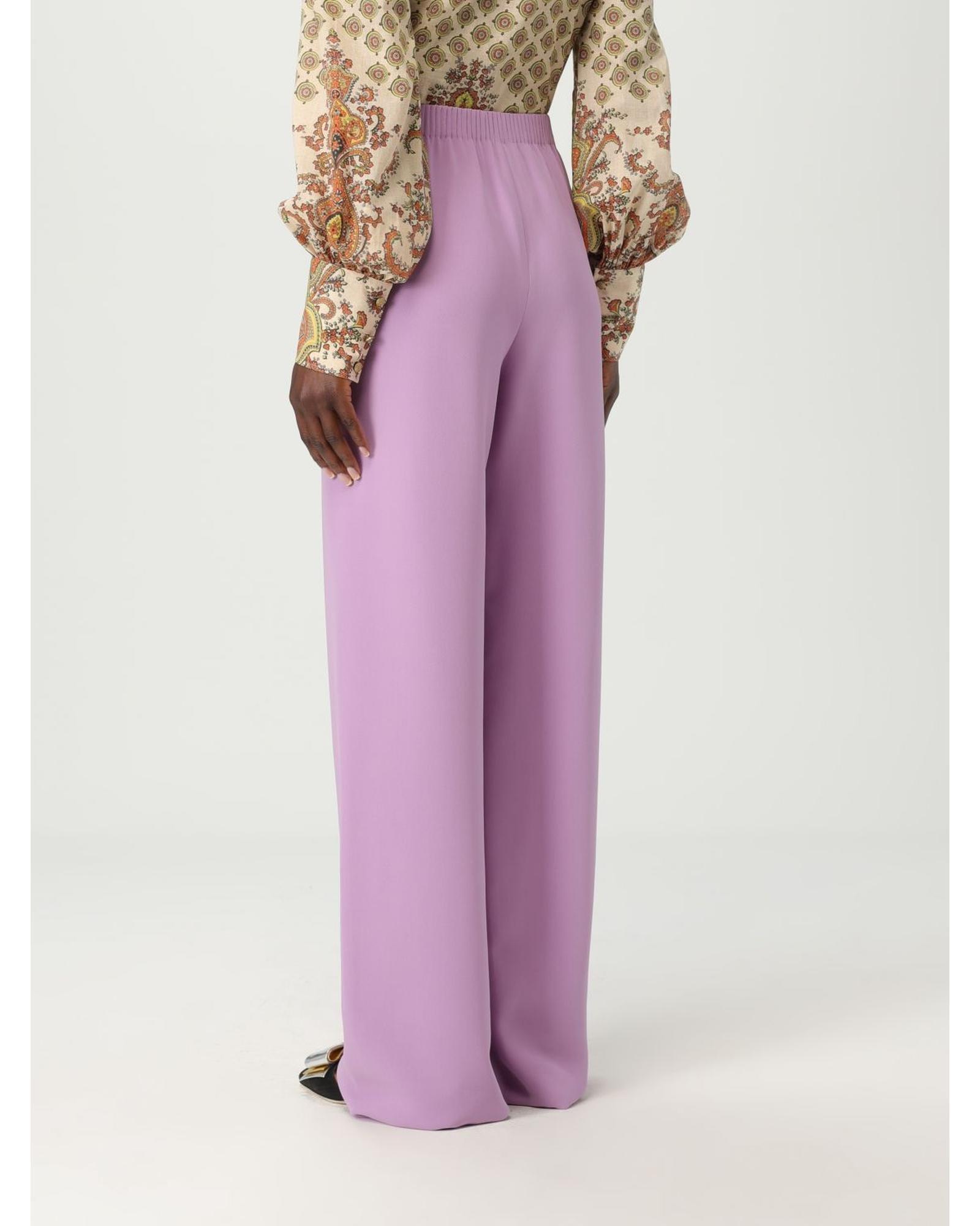 Valentino Wide Leg High Waist Pants Wo - Violet image 3