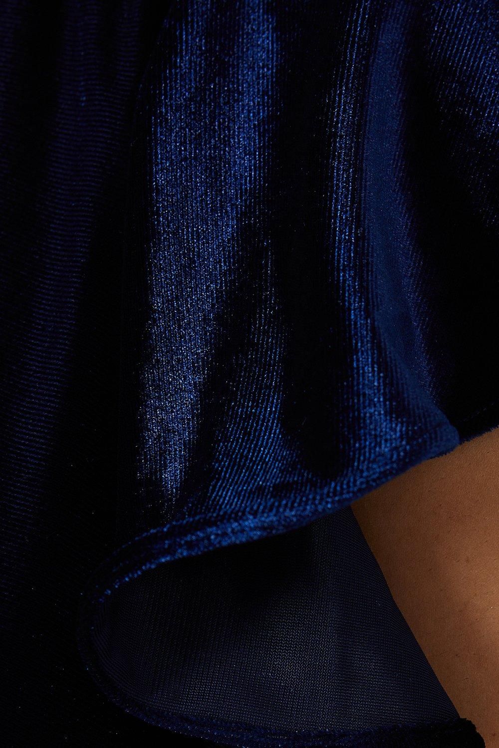 Coast V Neck Ruffle Sleeve Velvet Bridesmaid Dress Navy image 6