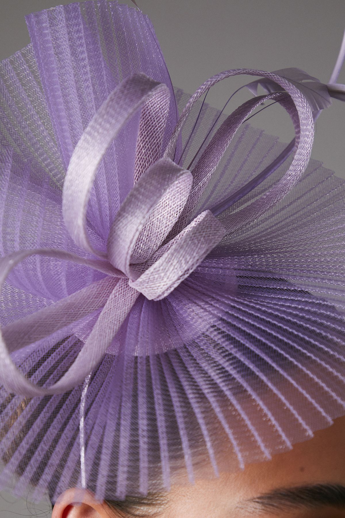 Coast Pleated Mesh And Loop Fascinator Lilac image 3