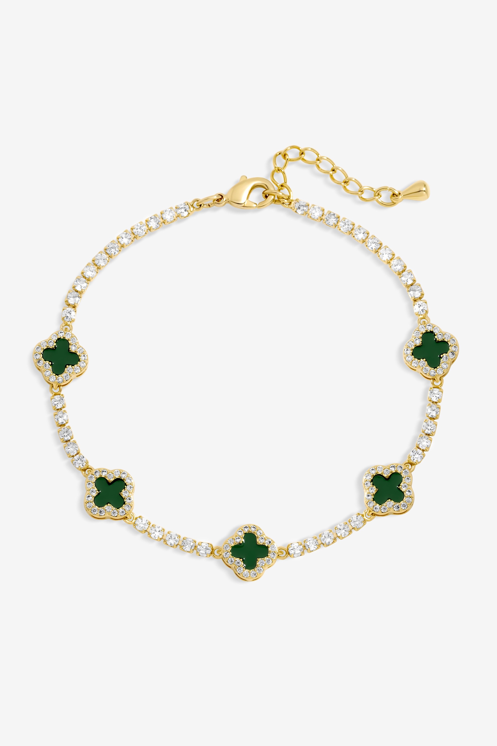 Jon Richard Gold Plated and Emerald Clover Bracelet - Gift Box image 2