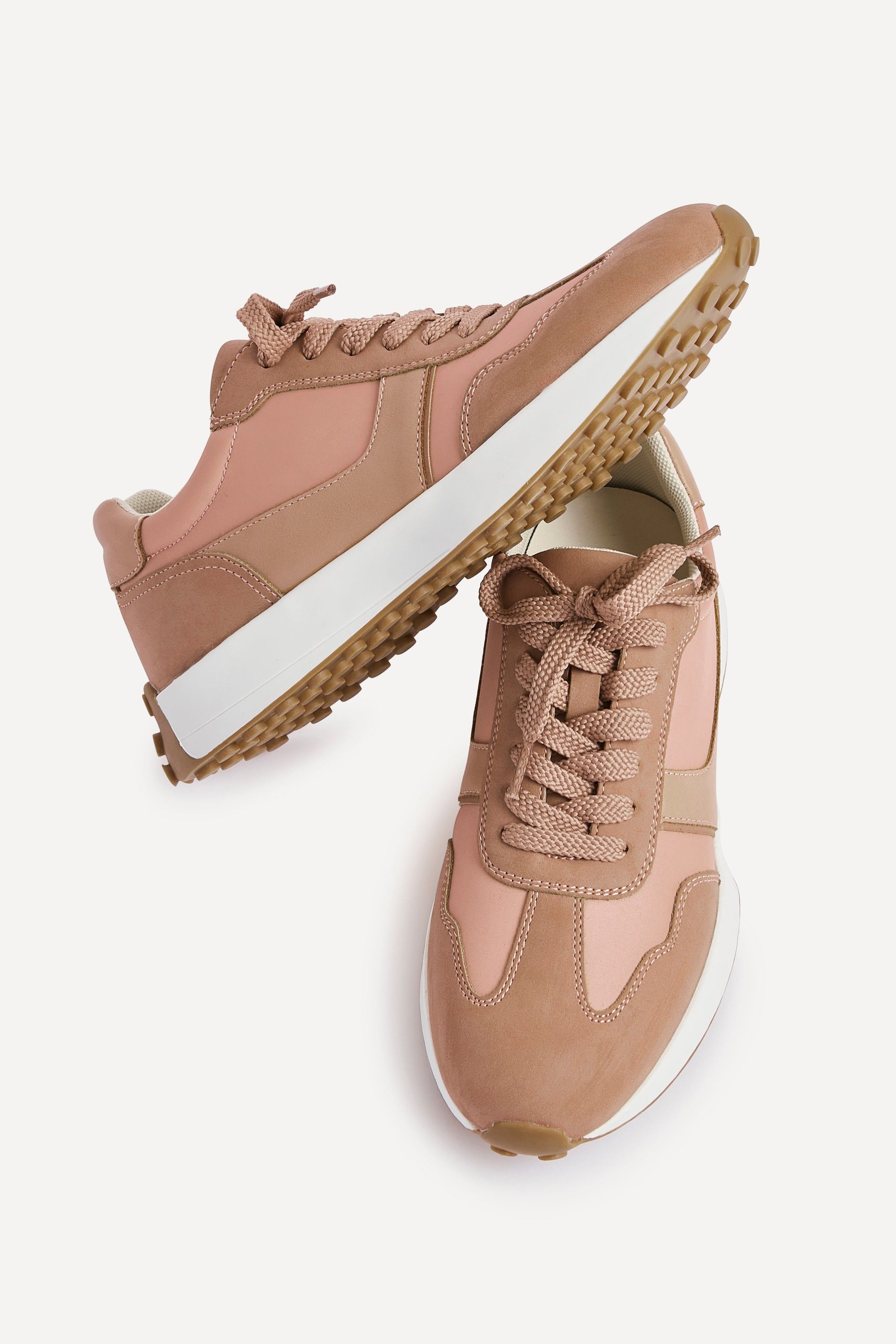 Linzi Hustle Dusky Pink Suede Mix Sports Trainers image 5