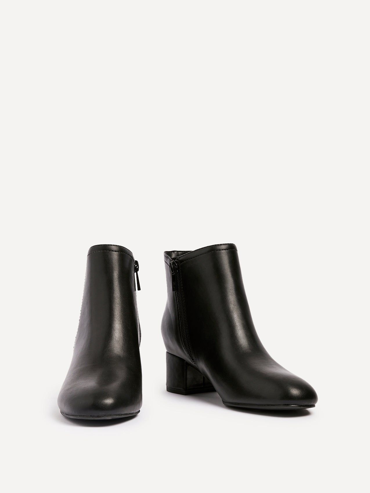 Linzi Manor Black Faux Leather Block Heeled Ankle Boot image 3