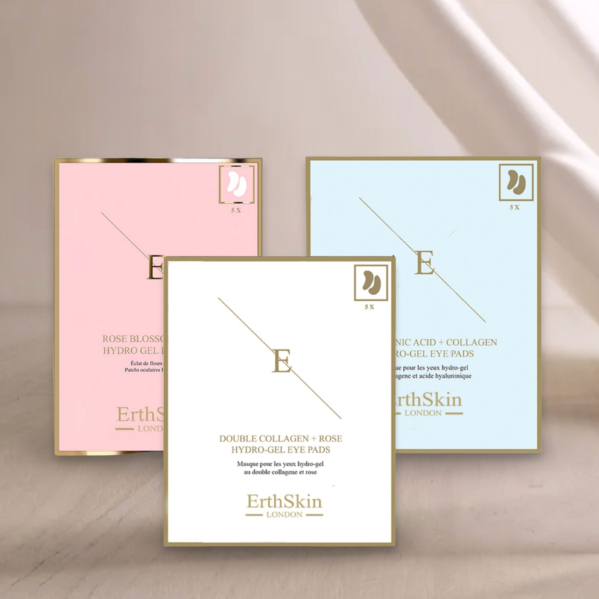 Erth Skin London Rose Blossom Glow Hydro-Gel Eye Pads 5 X 2 + Double Collagen + Rose Hydrogel Eye Pads 5 X 2 + Hyaluronic Acid + Collagen Hydrogel Eye Pads 5 X 2 image 2