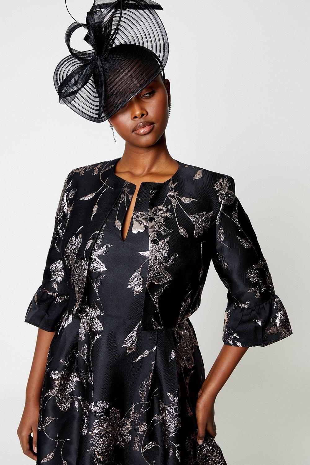 Coast Jacquard Jacket With Flare Cuff Black image 2