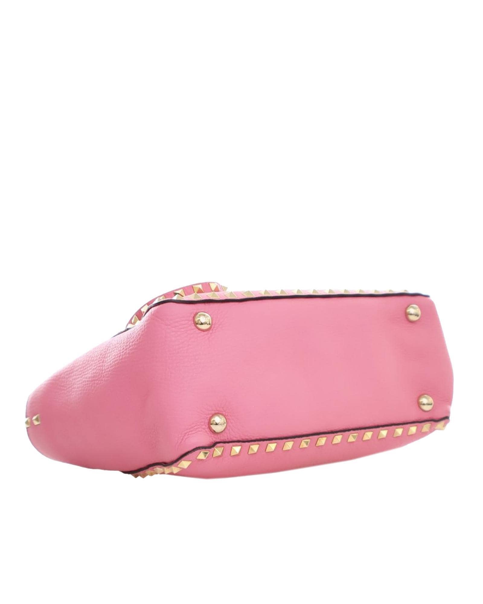 Valentino Preloved Studded Leather Handbag Wo - Pink Satchel image 7