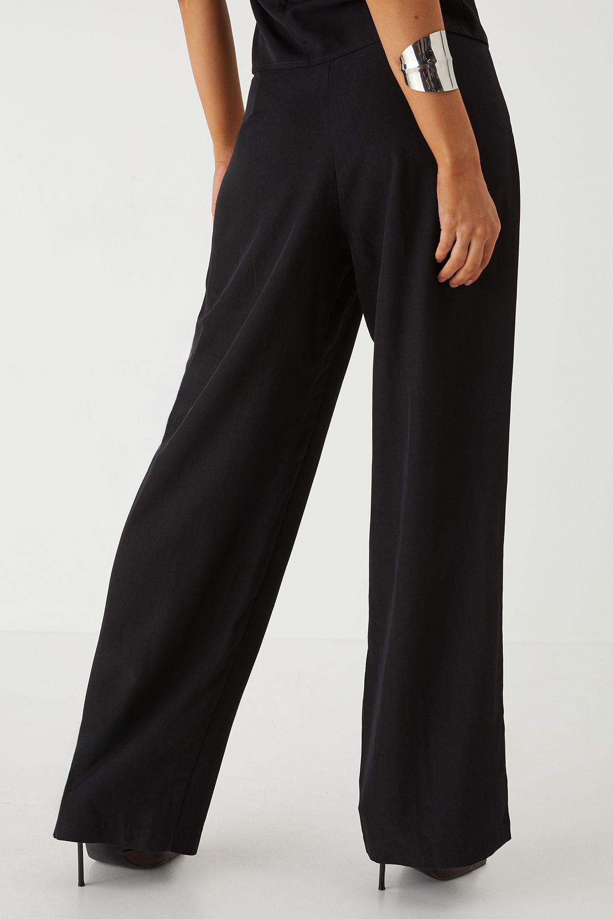 MissPap Twill Wide Leg Tailored Trouser Black image 3