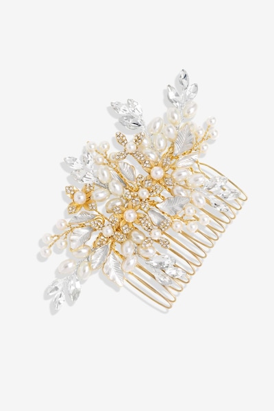 Jon Richard Gold Plated Pearl And Crystal Floral Comb