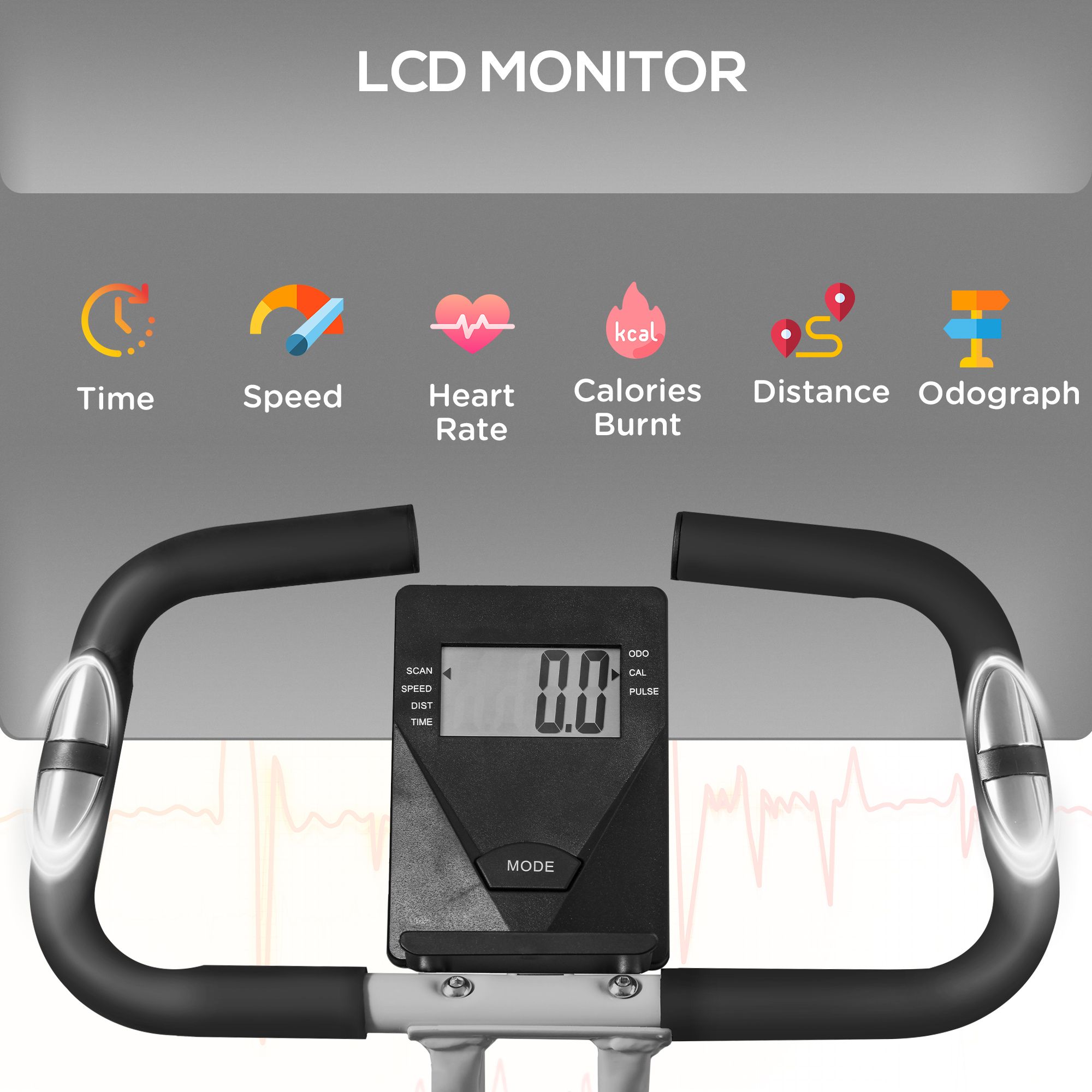 SPORTNOW Folding Exercise Bike with 8-Level Magnetic Resistance image 4