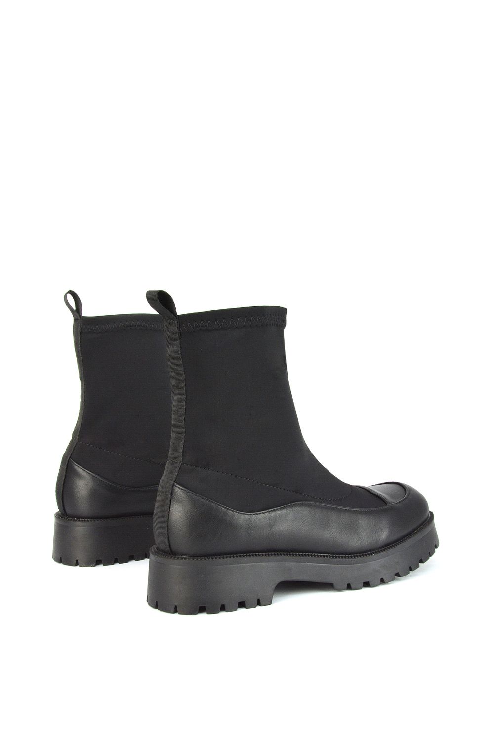 XY London 'Kerry' Sock Ankle Boots Flat Biker Booties image 5