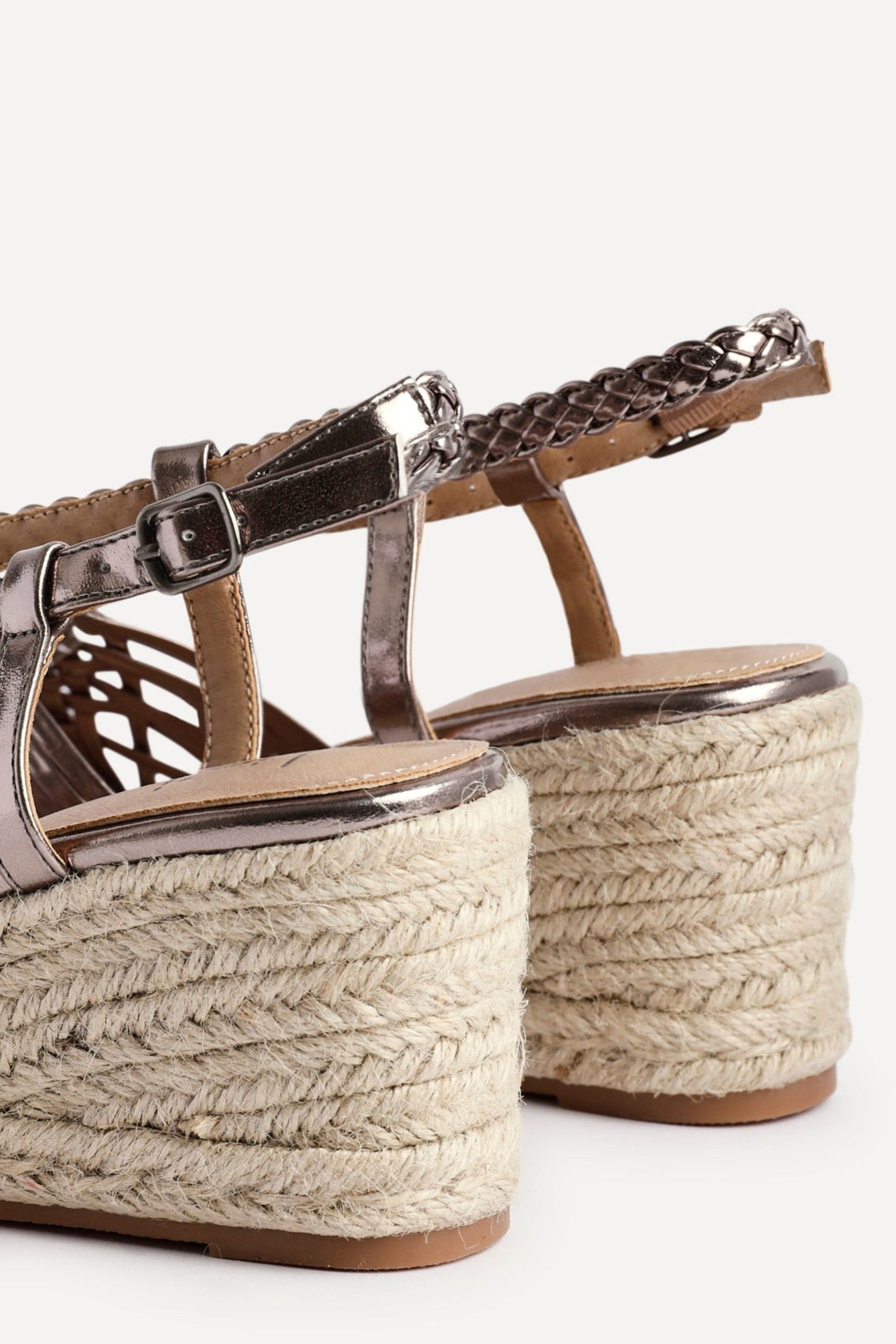 Linzi Evolve Pewter Faux Leather Woven Espadrille Wedge image 5