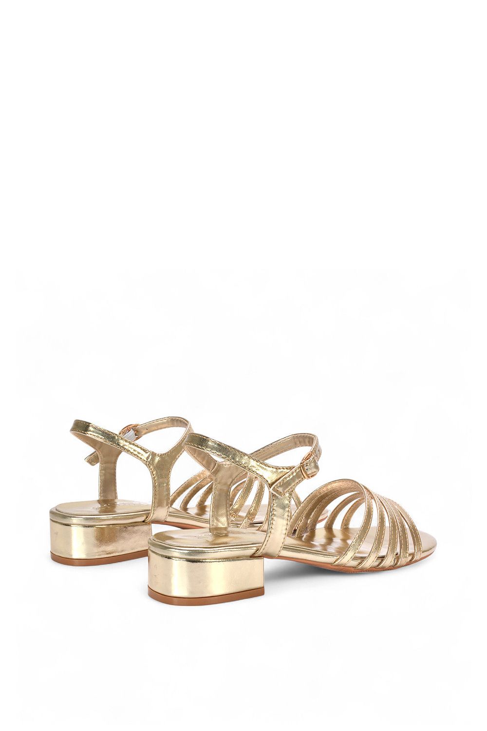 XY London 'Katie' Low Heel Open Toe Sandals With Ankle Strap image 4