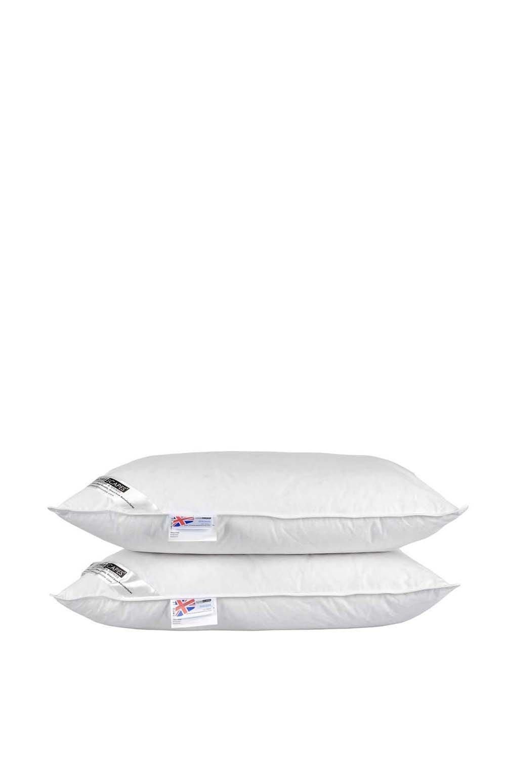 Homescapes White Duck Feather and Down Pillow Pair image 1