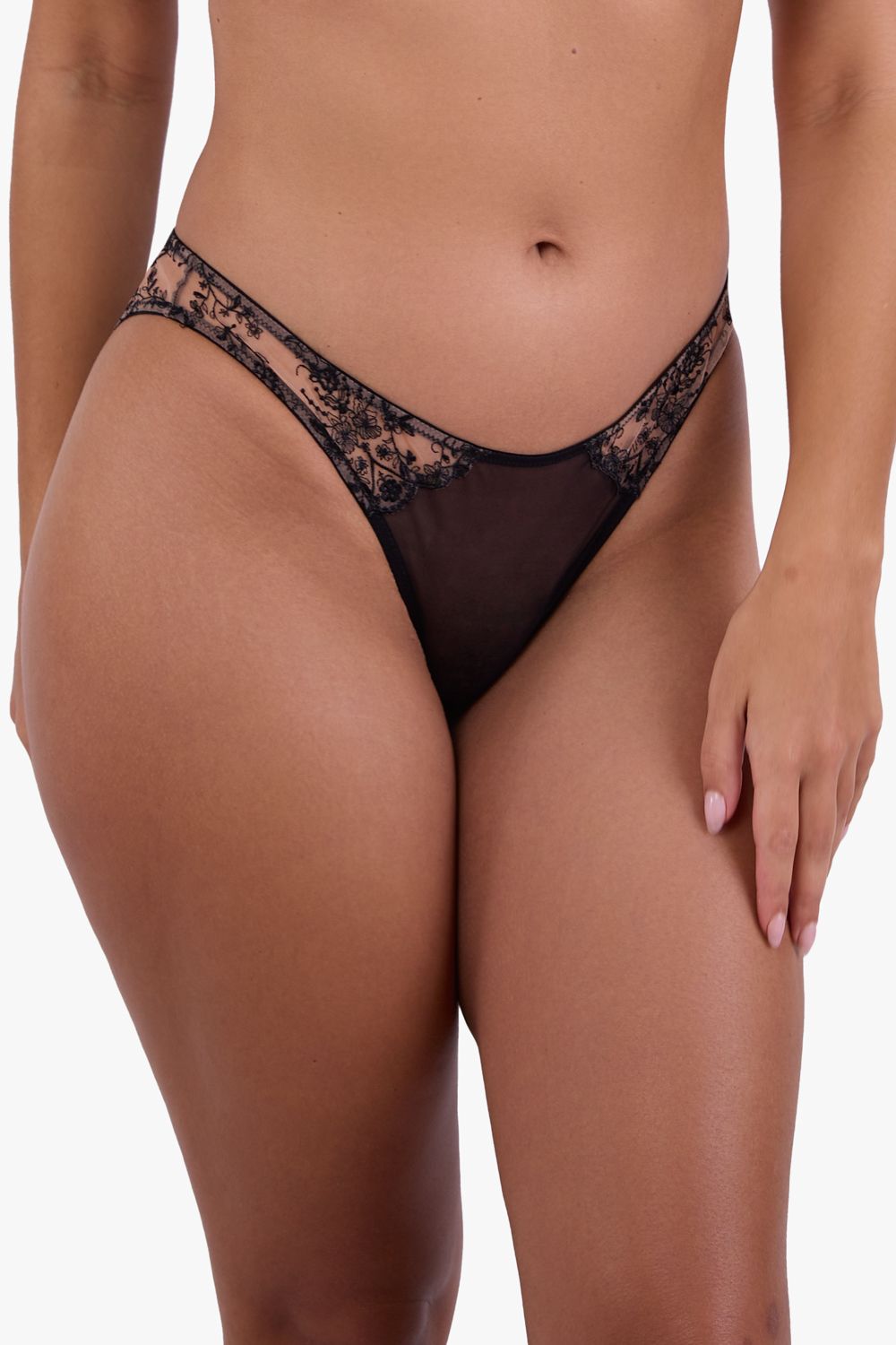 Playful Promises Cassia Black Embroidery Brief
