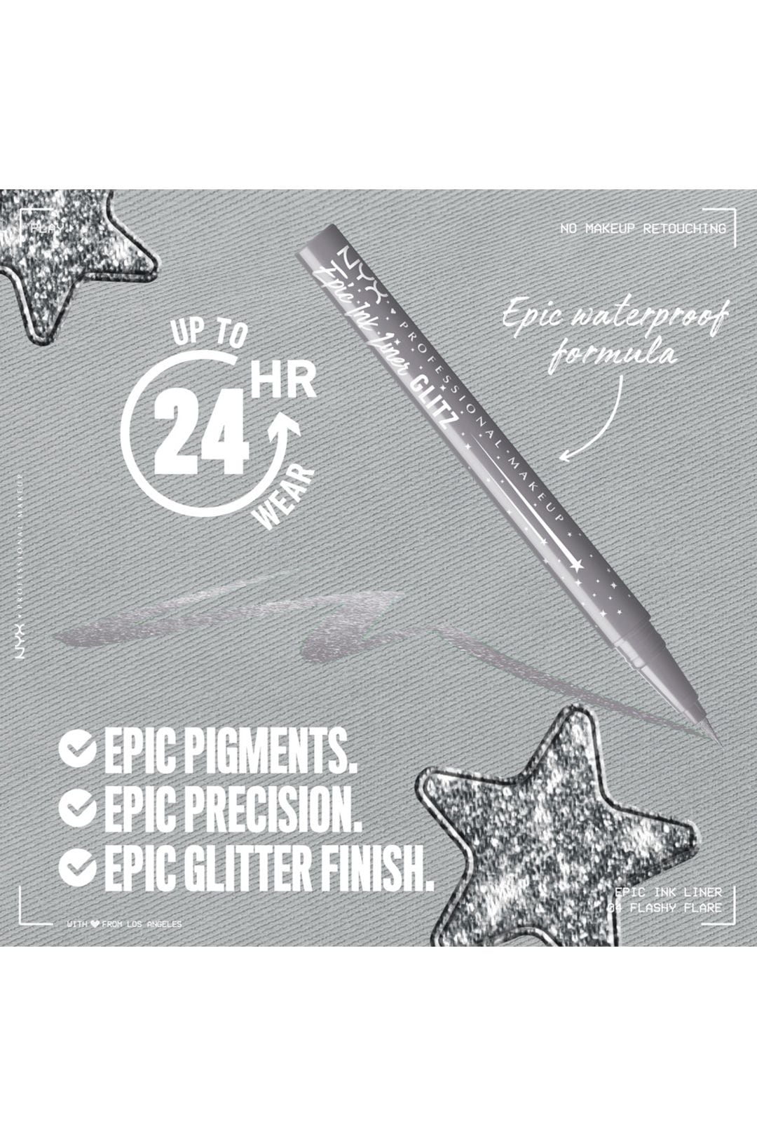 NYX Professional Makeup Epic Ink Glitz, Metallic Liquid Eyeliner 1ml Flashy Flare image 2