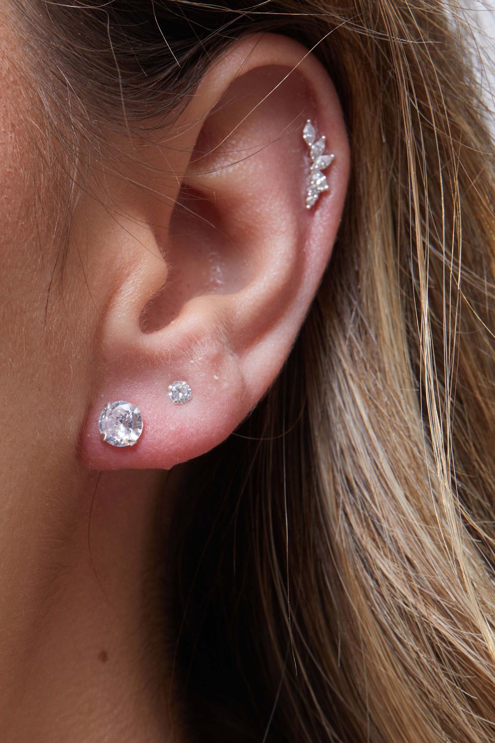 Simply Silver Sterling Silver 925 With Cubic Zirconia 6Mm Round Stud Earrings image 2