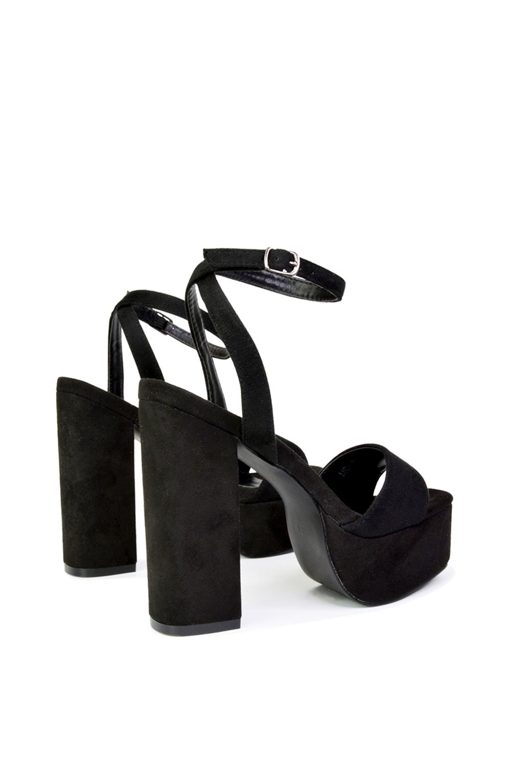XY London 'Jayce' Strappy Chunky Block High Heel Platform Shoes With Square Toe image 5
