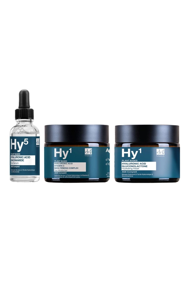 Dr. Botanicals Anti-Ageing Hyaluronic Acid Day Moisturiser, Serum And Mask