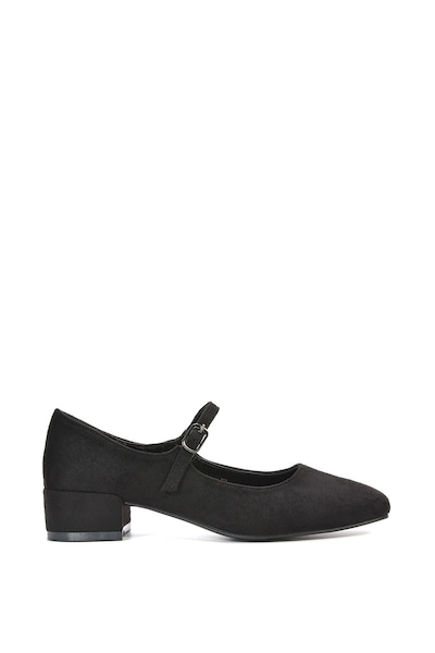 XY London 'Jenna' Mary Jane Square Toe Low Heel Buckle Strap Court Shoes