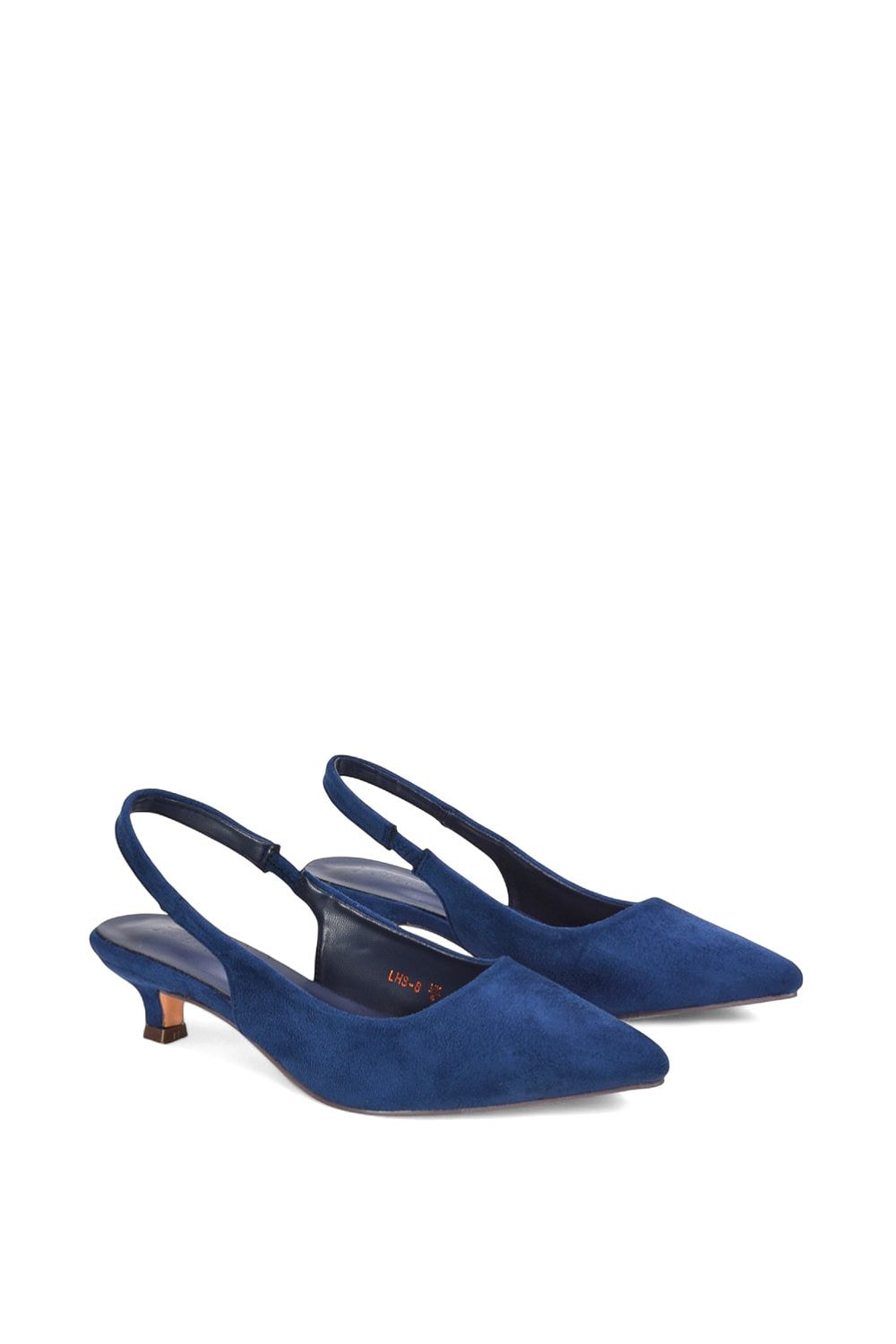 XY London 'Leila' Pointed Toe Low Kitten Heel Slingback Court Shoes image 4