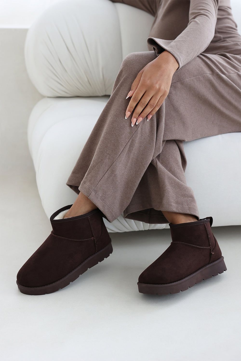 Where's That From 'Kamila' Mini Faux-Suede Fur Lined Ankle Boots image 6