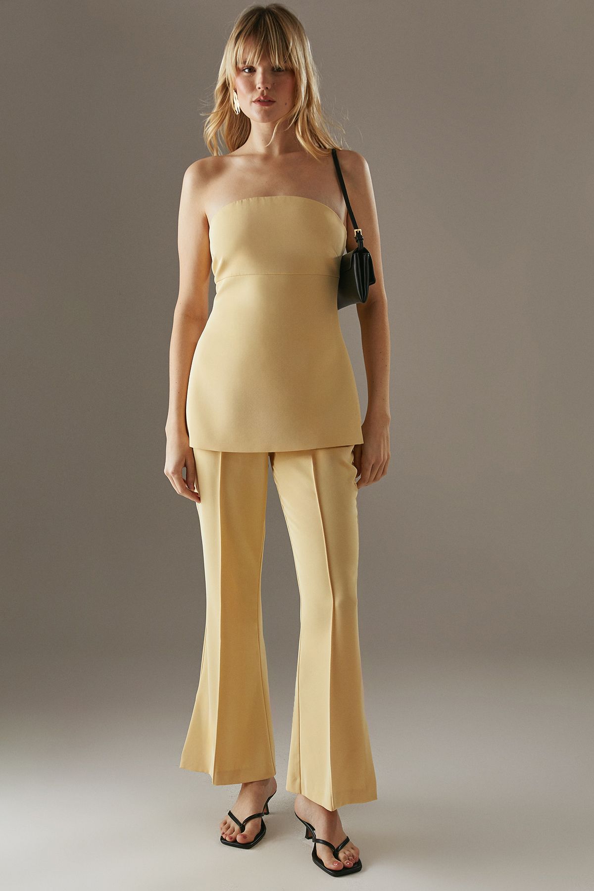 Warehouse Tailored Kick Flare Trouser Yellow