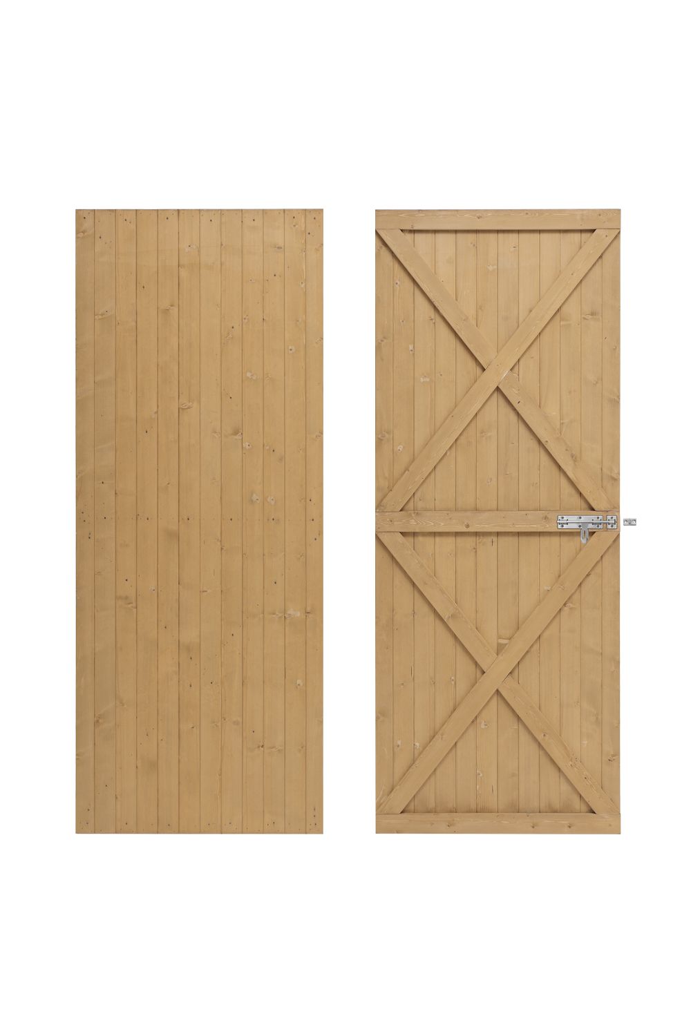 Living and Home 183x79cm Garden Pine Wood Flat Top Gate with 1pcs Latch & 3pcs 8 inch T-shaped Hinges image 1
