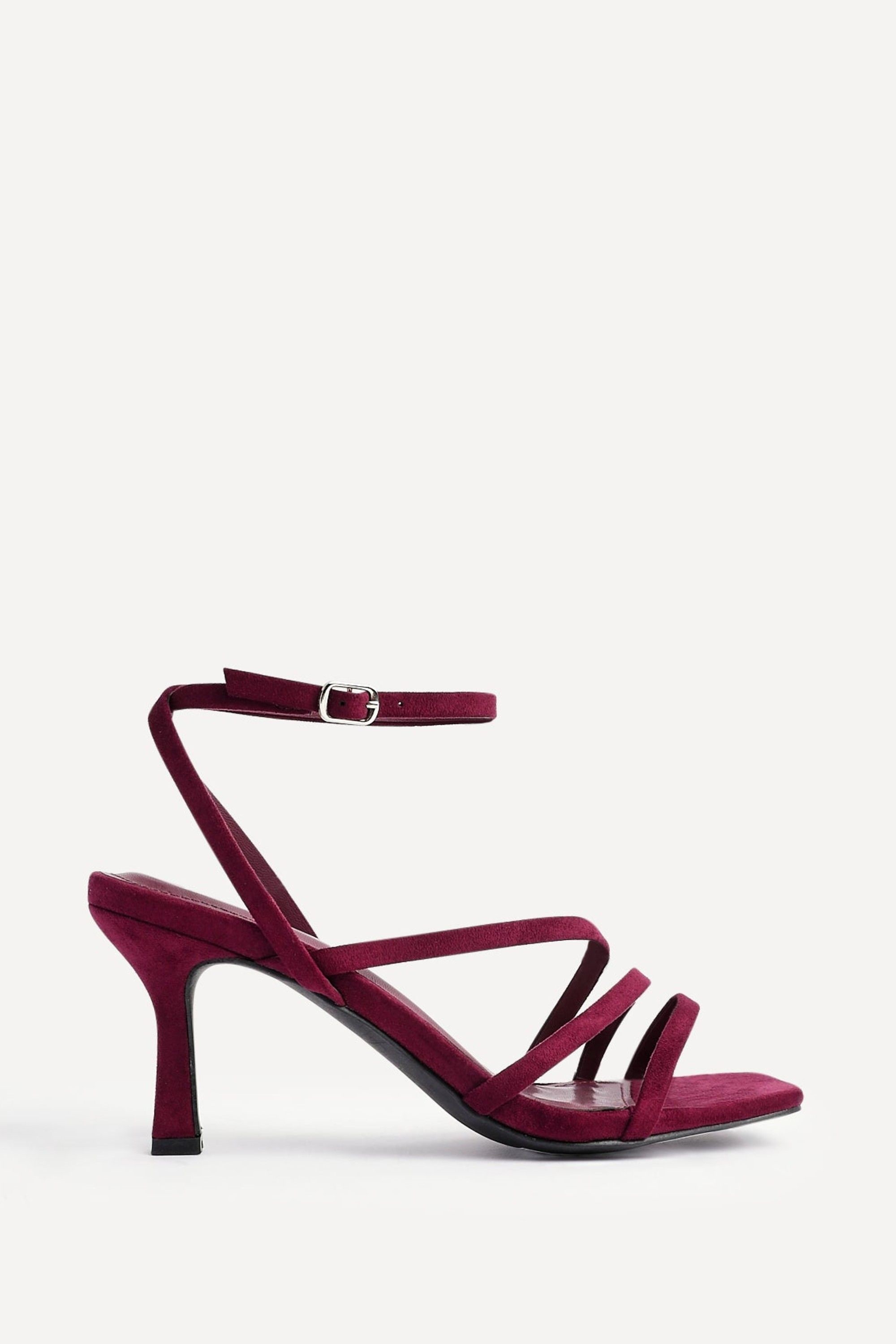 Linzi Reflect Burgundy Faux Suede Strappy Heels