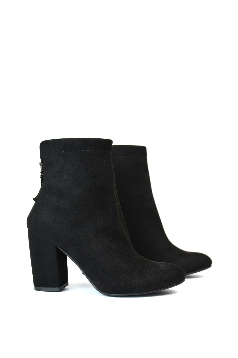 XY London 'Evia' Zip-Up Mid Block Heel Sock Ankle Boots image 2