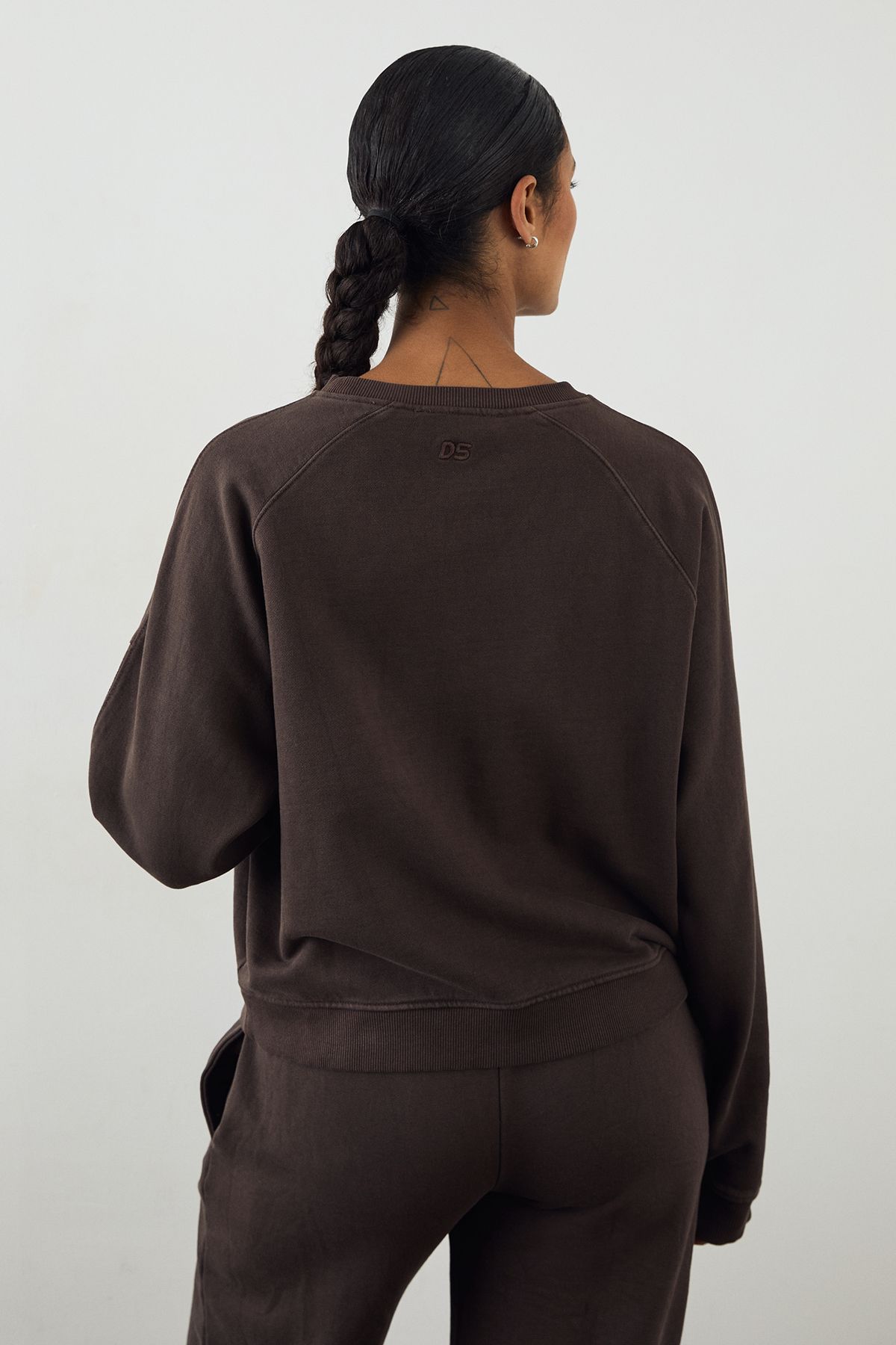 DSGN Studio DSGN Studio Premium Heavyweight Washed Boxy Sweatshirt Chocolate image 2