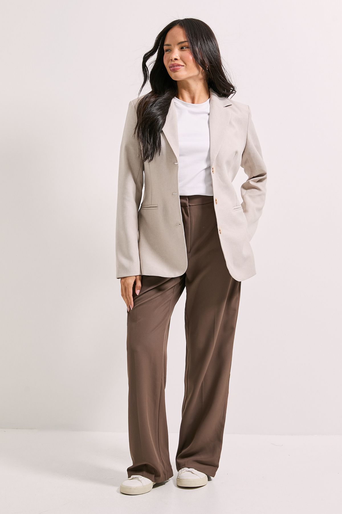 Dorothy Perkins Stitch Waistband Straight Leg Trouser Mocha image 4