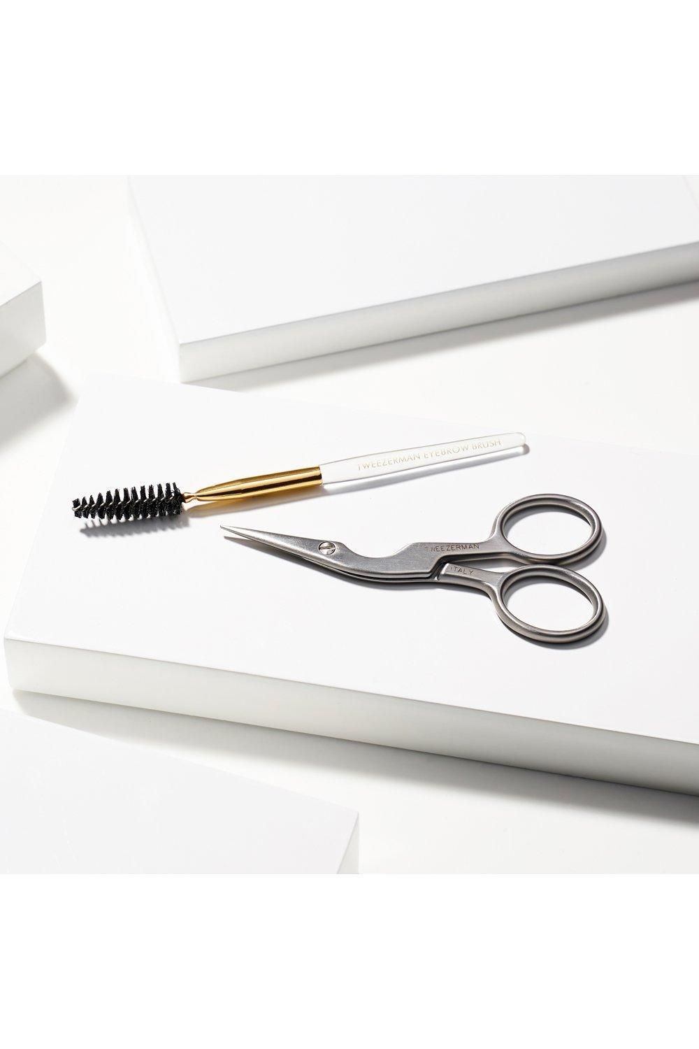 Tweezerman Brow Scissors & Brush Silver image 3