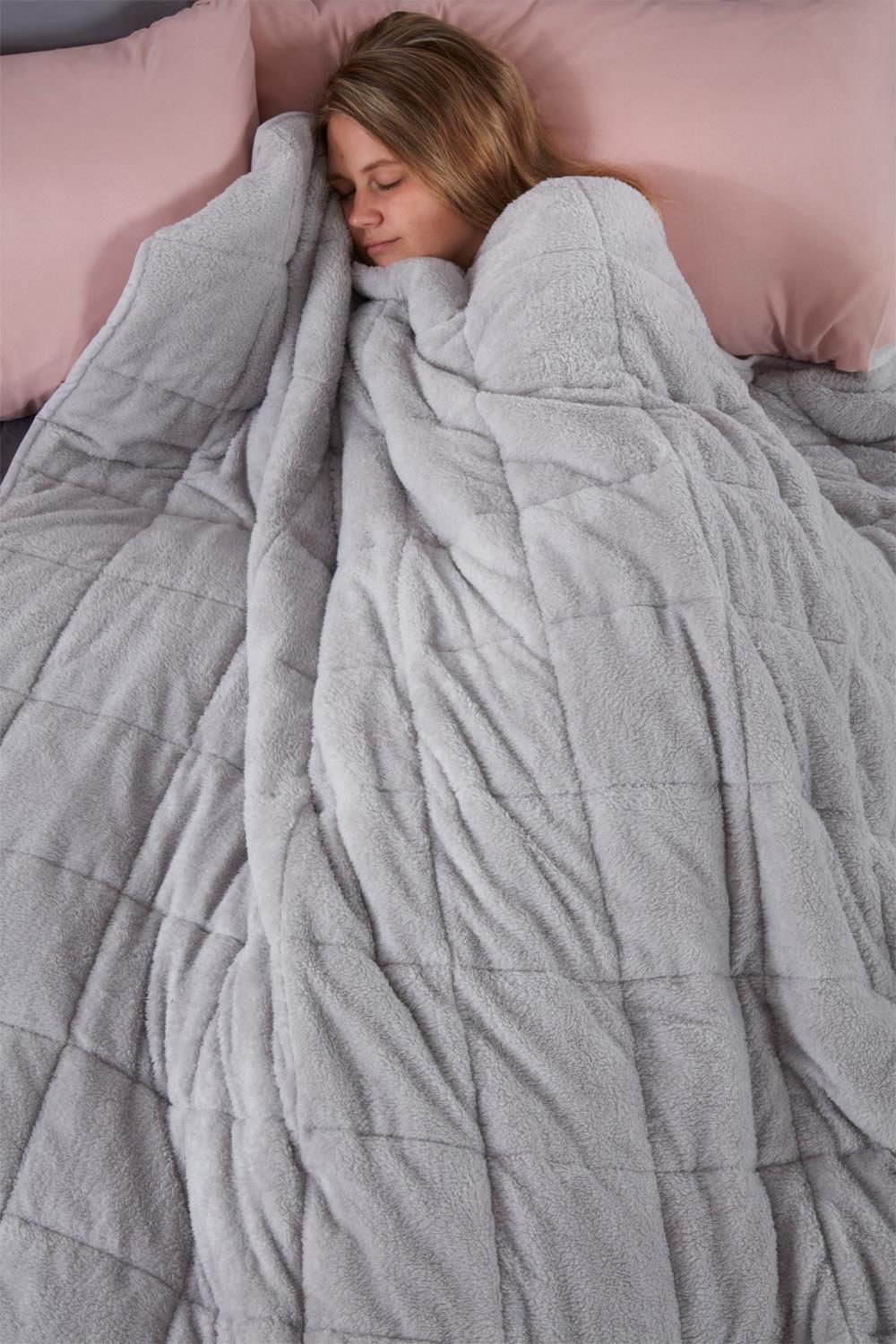 OHS Teddy Fleece Sensory Sleep Therapy Weighted Blanket  125 x 150 cm 4kg image 3