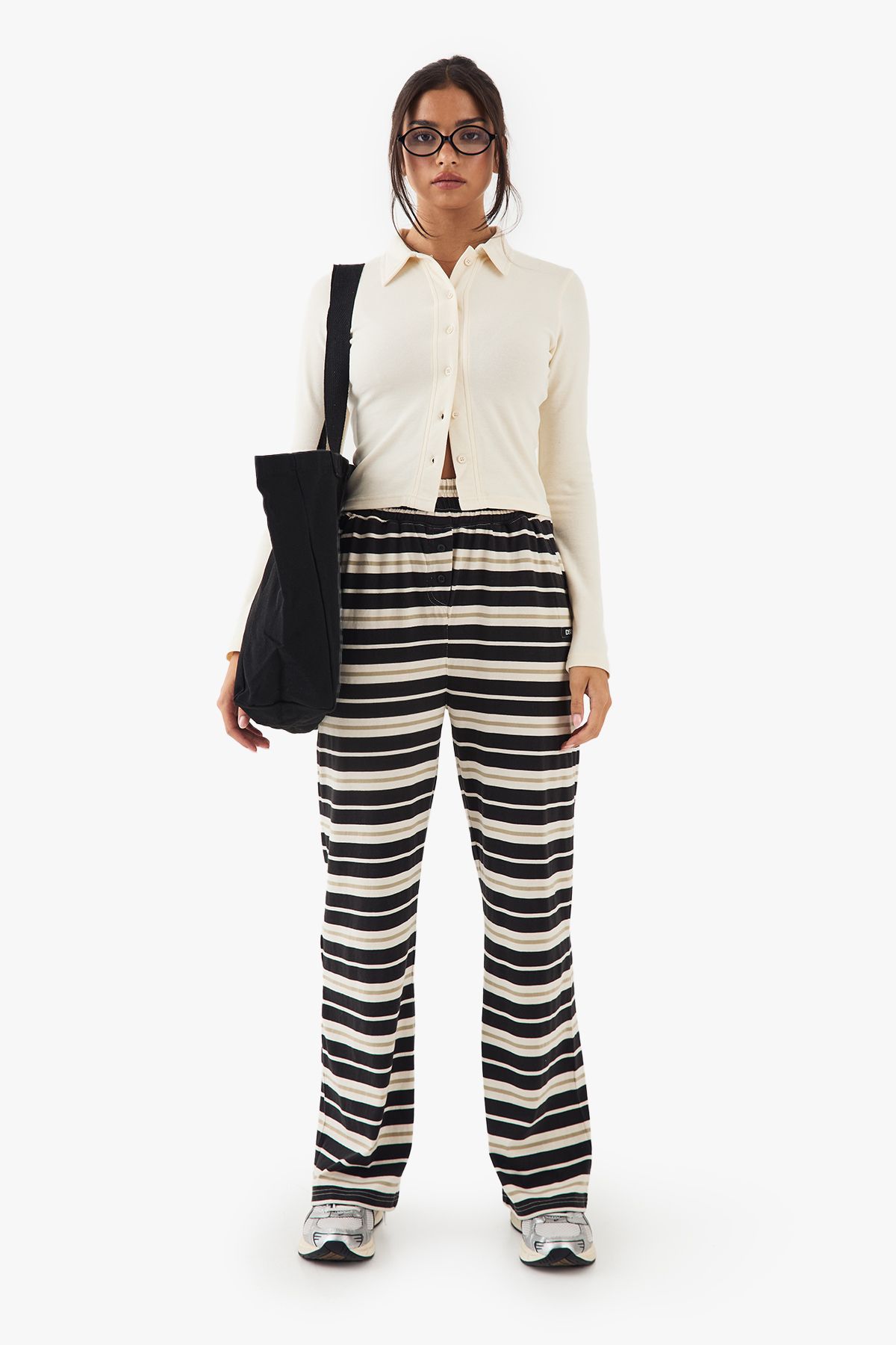 DSGN Studio DSGN Studio Button Through Collared Fitted Top Cream image 5