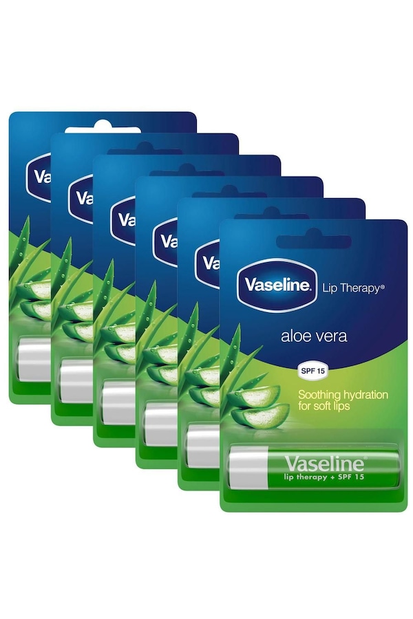 Vaseline Lip Therapy AloeVera 'Lip Balm' with SPF15 Essential Moisture, 6 x 4g