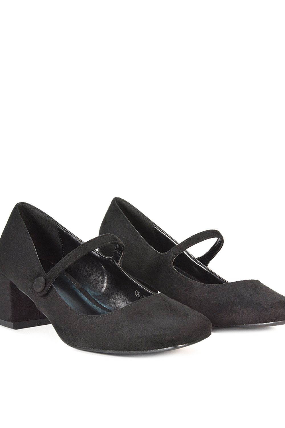 XY London 'Leneka' Low Block Heel Slip On Court Shoes With Front Strap image 6