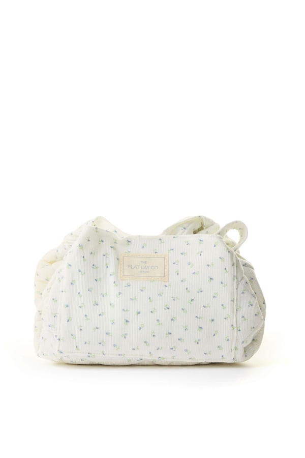 The Flat Lay Co Drawstring Makeup Bag - Cozy Cotton Ditsy Floral Multi